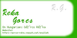 reka gorcs business card